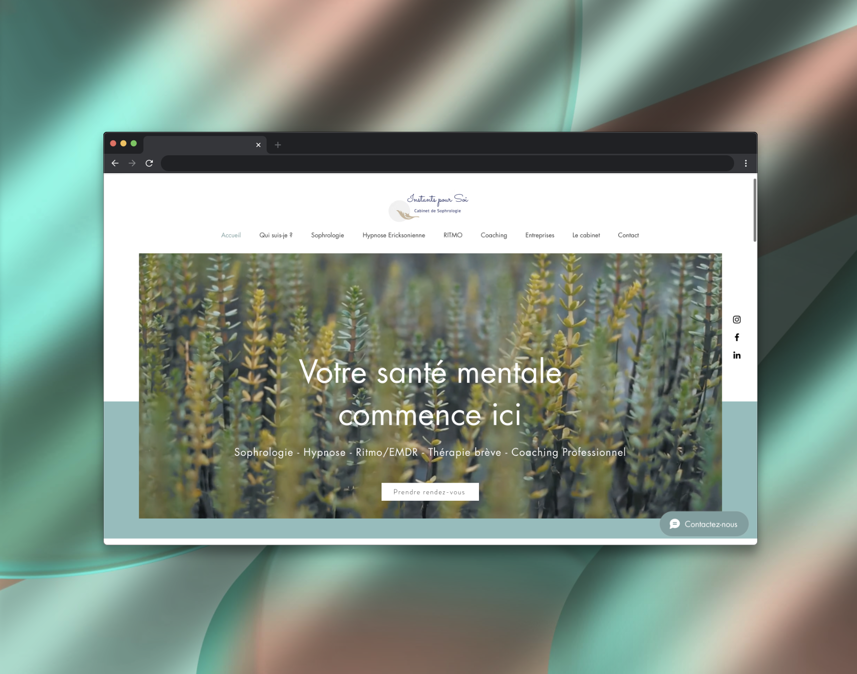 Aperçu du site Instants pour soi